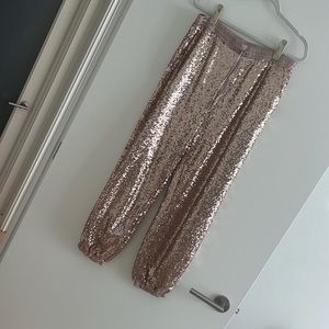 Pink, sequin, sweatpants, nwt